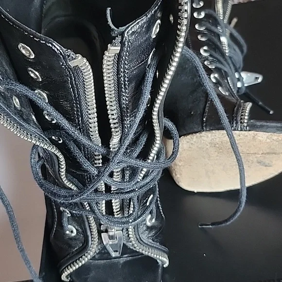Alexander Wang Zip Heeled Boots Size 7 - Picture 3 of 6
